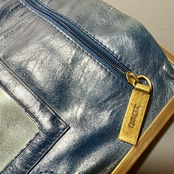 HOBO INTERNATIONAL Lauren Dark Blue Embossed Leather Clutch Wallet - Picture 7 of 12
